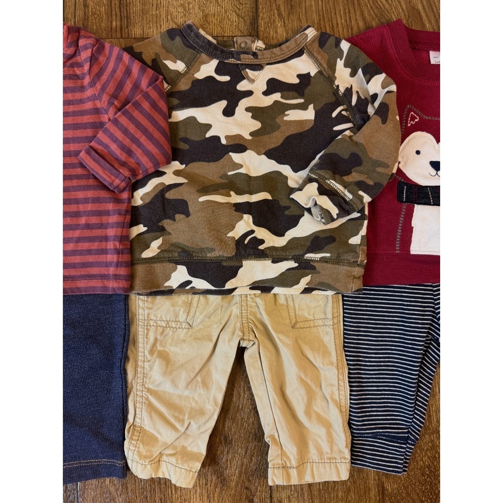 Baby Boy 3 Months Outfits Lot Jeans Sweat Pants Shirts Long Sleeved Clothes Camo - Picture 4 of 16